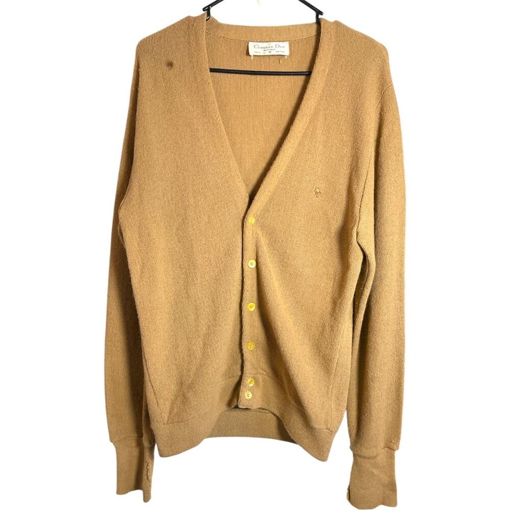Vintage Christian Dior Monsieur Camel Cardigan Sweater Men’s Medium – Orlon Acry